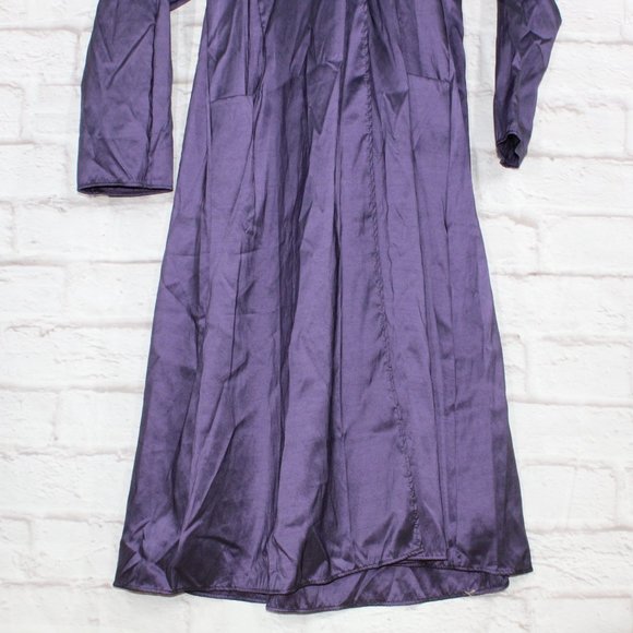 Maralyce Ferree Purple Nylon Hooded Full Length Long Raincoat Jacket Size M - Picture 2 of 8